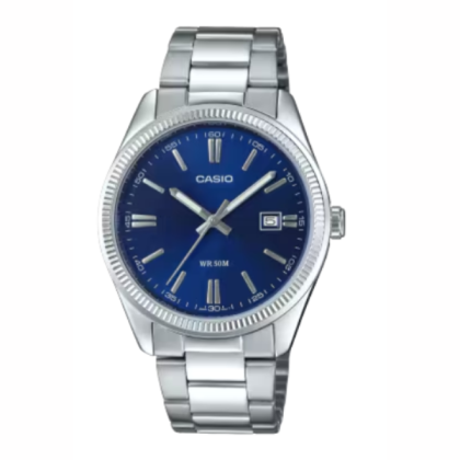 Casio General MTP-1302PD-2A Dark Blue Dial with Stainless Steel Dial Analog Men Watch 